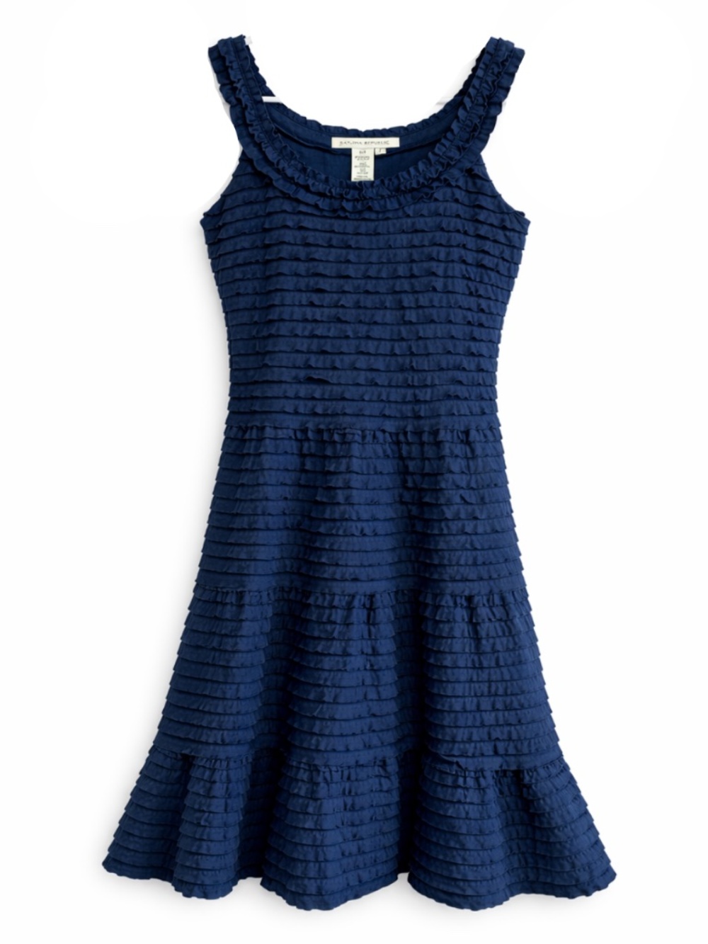 Max Studio Navy Ruffle Tank Midi Dress – Size Medium EUC